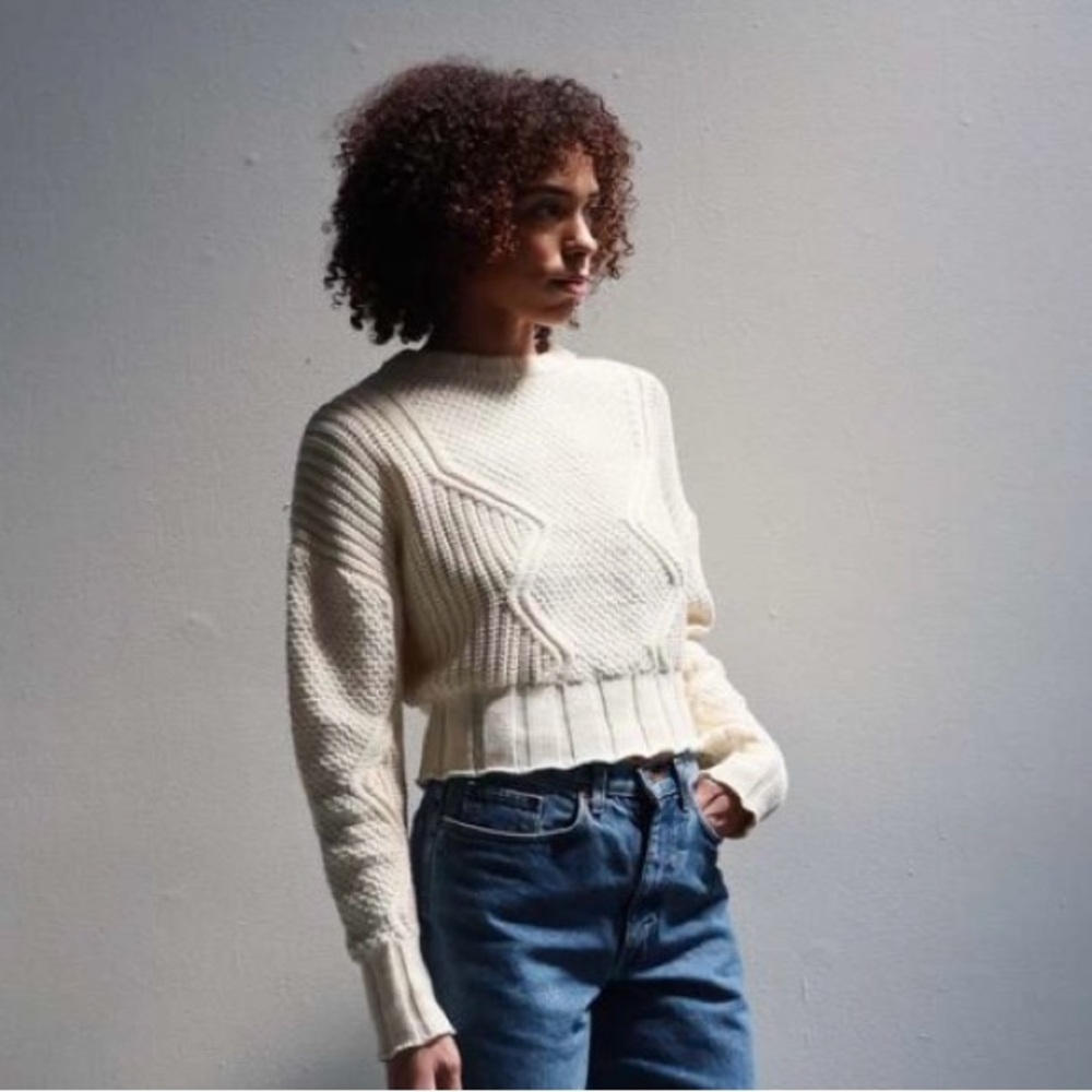 Cropped Cream Sweater for Women